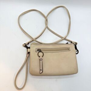 A New Approach a.n.a. Cream Crossbody Bag Zip Top Wristlet 4 Pockets Detachable